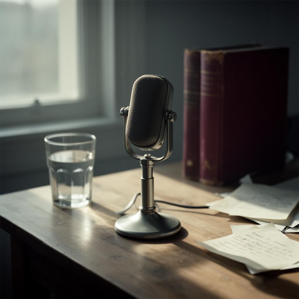 Microphone and studio residue from a voice memo session